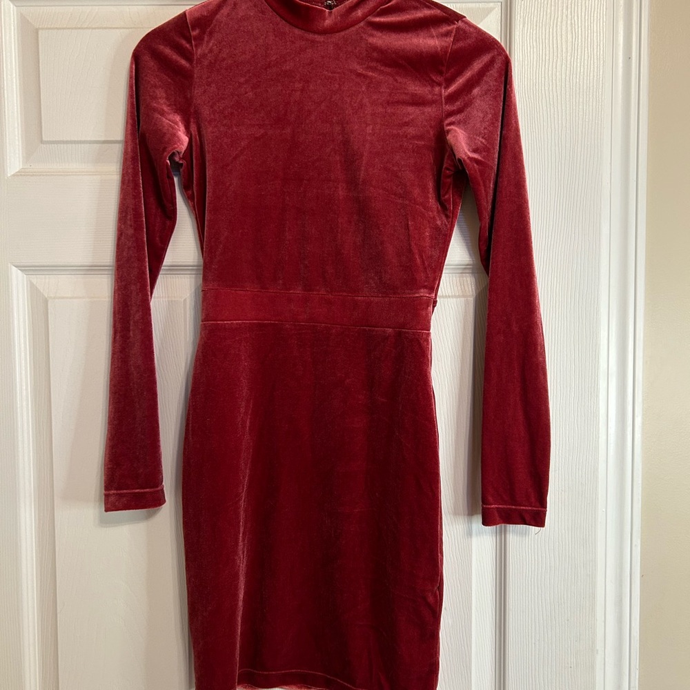 Velvet Pink Mini Dress
